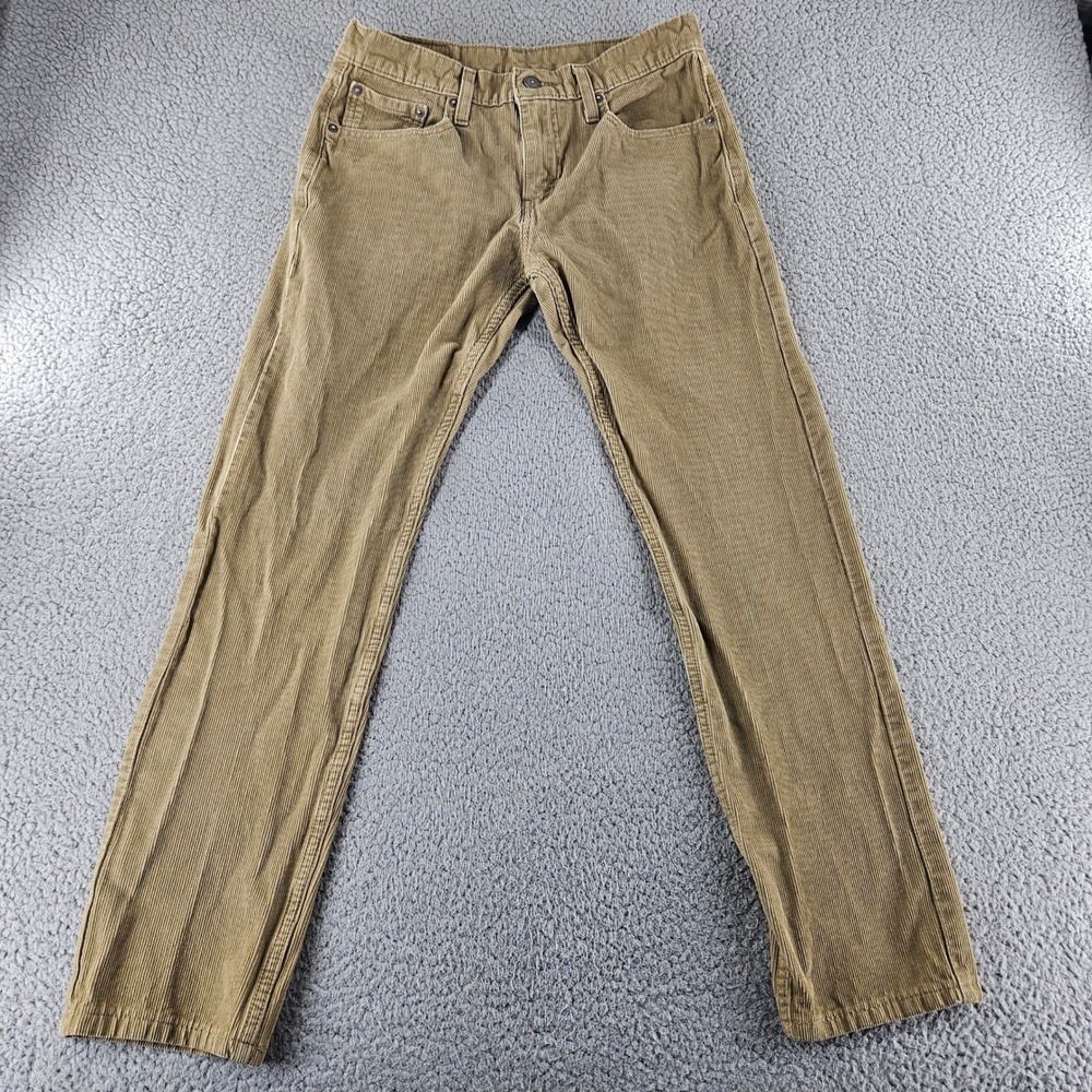 Levi Pants‎ Mens 29 Beige 502 Corduroy Slim Fit Tapered Leg Modern Comfort
